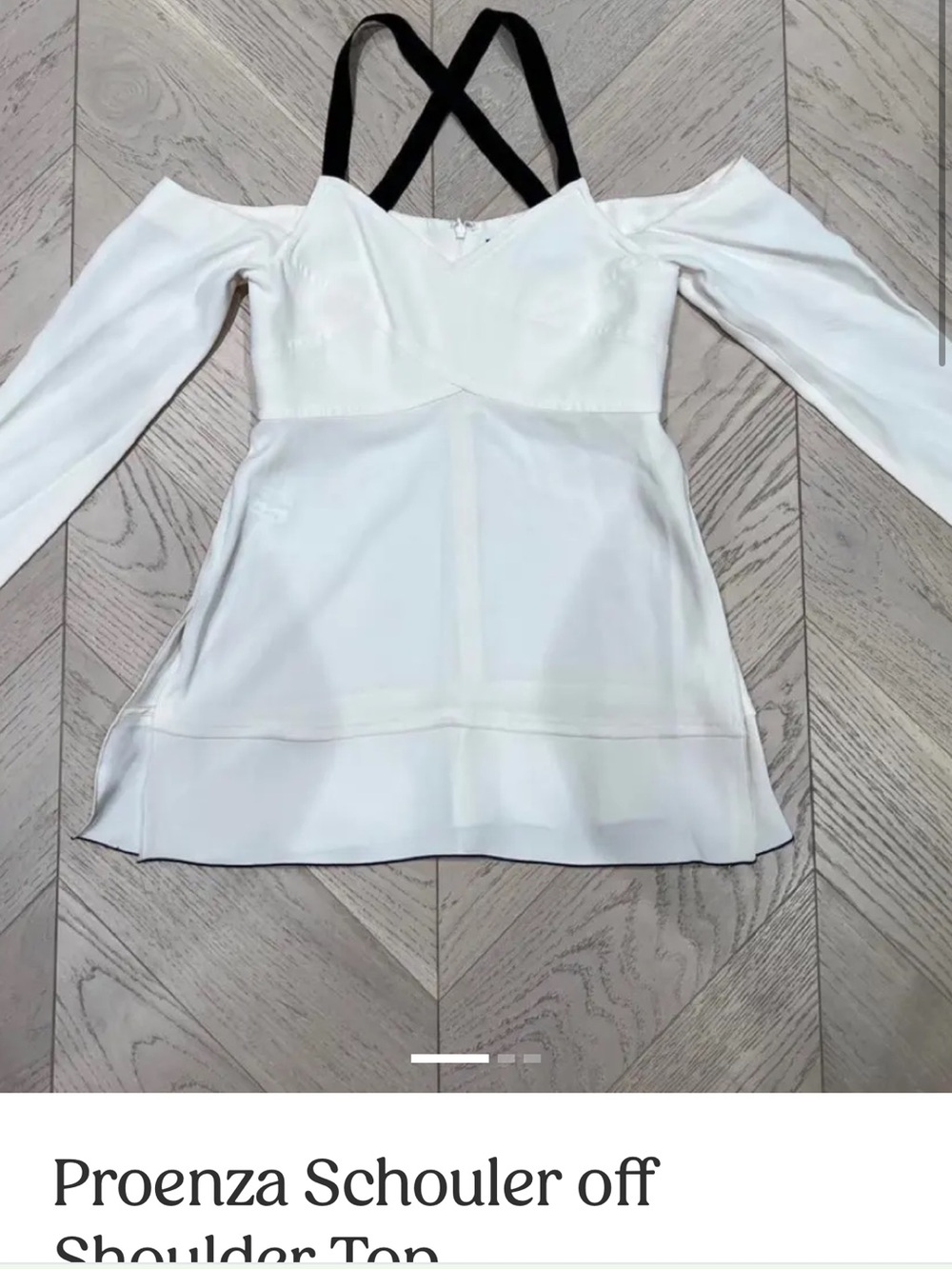 Proenza Schouler White Off-Shoulder Top with Black Crossback Straps